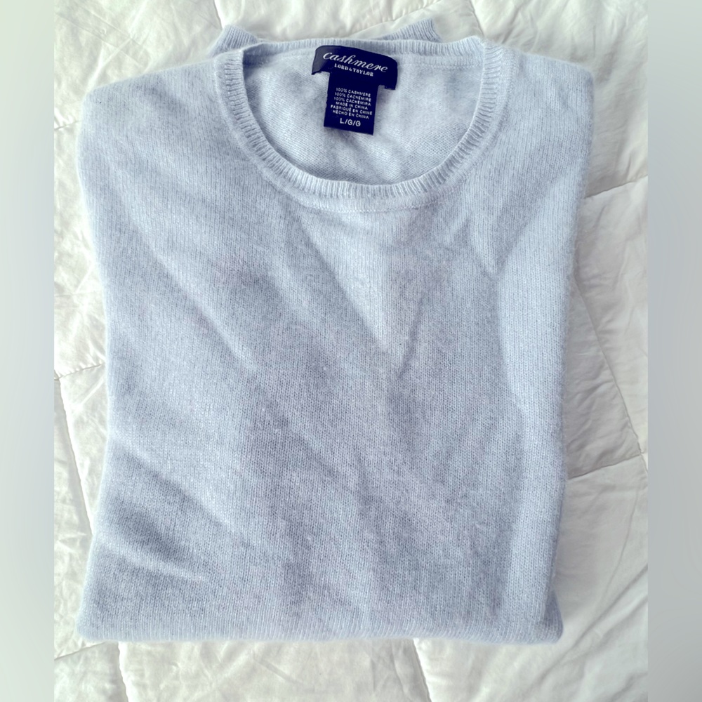 Women’s size Large light blue cashmere sweater from Lord & Taylor